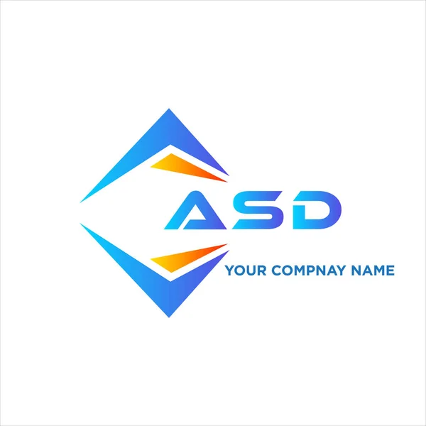 Desain Logo Teknologi Abstrak Asd Pada Latar Belakang Putih Inisial - Stok Vektor