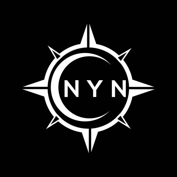 Nyn Abstract Monogram Shield Logo Design Black Background Nyn Creative — Stock Vector