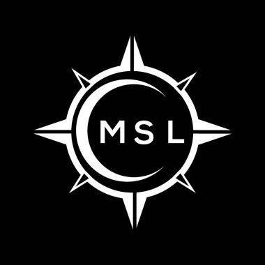 Siyah arkaplanda MSL soyut monogram kalkan logosu tasarımı. MSL yaratıcı harfler harfi logosu.