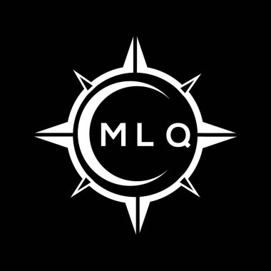 Siyah arka planda MLQ soyut monogram kalkan logosu tasarımı. MLQ yaratıcı harflerin baş harfleri logosu.