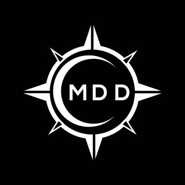Siyah arkaplanda MDD soyut monogram kalkan logosu tasarımı. MDD yaratıcı harf harfleri logosu.