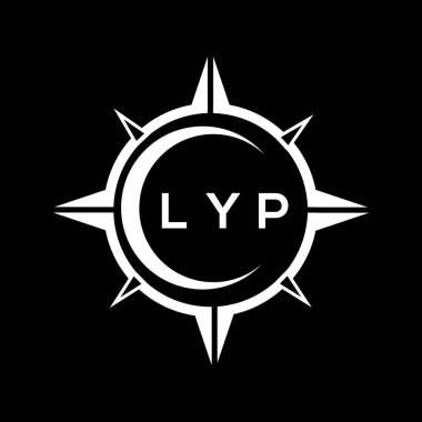 LYP soyut monogram kalkan logosu tasarımı siyah arkaplanda. LYP yaratıcı harflerin baş harfleri..
