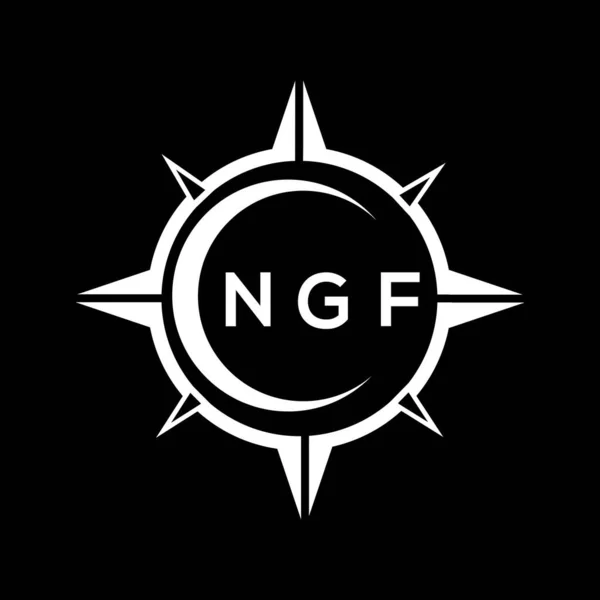 Ngf Abstrait Logo Bouclier Monogramme Conception Sur Fond Noir Ngf — Image vectorielle