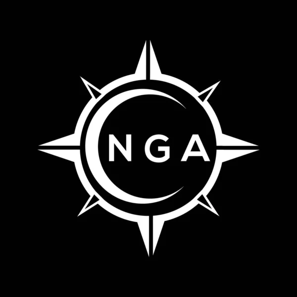 Nga Abstract Monogram Schild Logo Ontwerp Zwarte Achtergrond Nga Creatieve — Stockvector