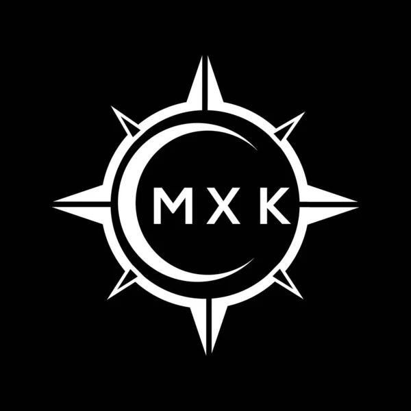 Siyah Arkaplanda Mxk Soyut Monogram Kalkan Logosu Tasarımı Mxk Yaratıcı — Stok Vektör