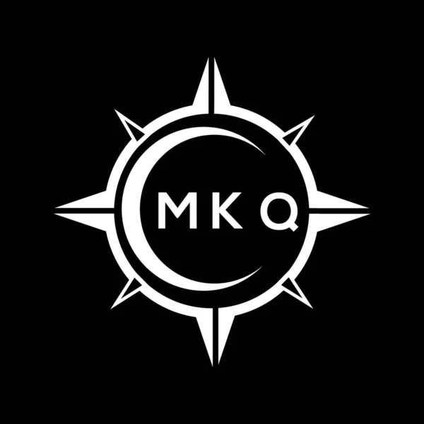 Siyah Arkaplanda Mkq Soyut Monogram Kalkan Logosu Tasarımı Mkq Yaratıcı — Stok Vektör
