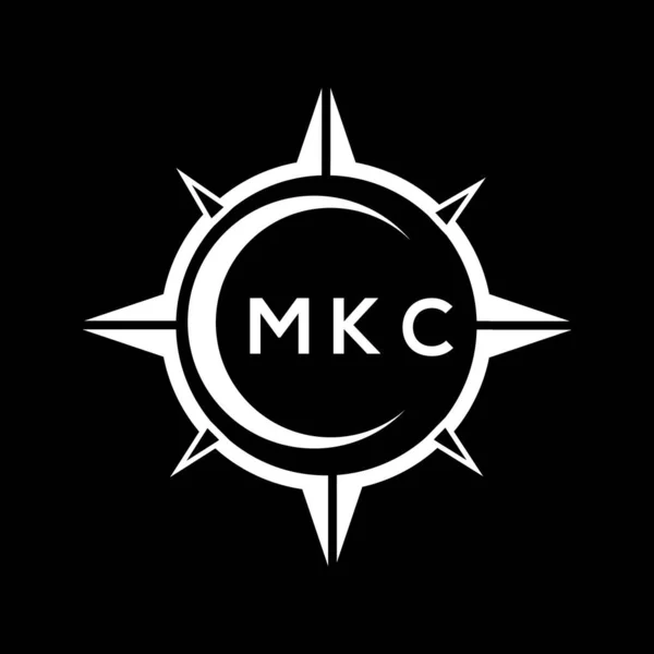Siyah Arkaplanda Mkc Soyut Monogram Kalkan Logosu Tasarımı Mkc Yaratıcı — Stok Vektör