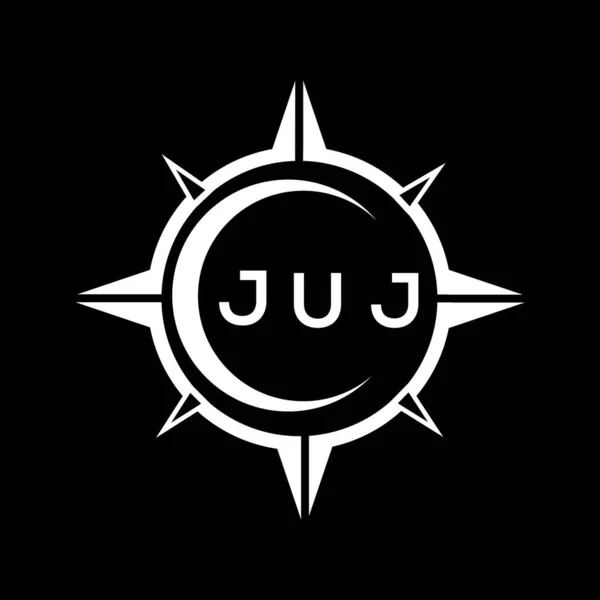 Juj Abstrato Tecnologia Círculo Configuração Logotipo Design Fundo Preto Juj — Vetor de Stock