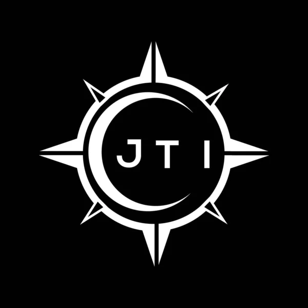 Diseño Logotipo Ajuste Círculo Tecnología Abstracta Jti Sobre Fondo Negro — Archivo Imágenes Vectoriales