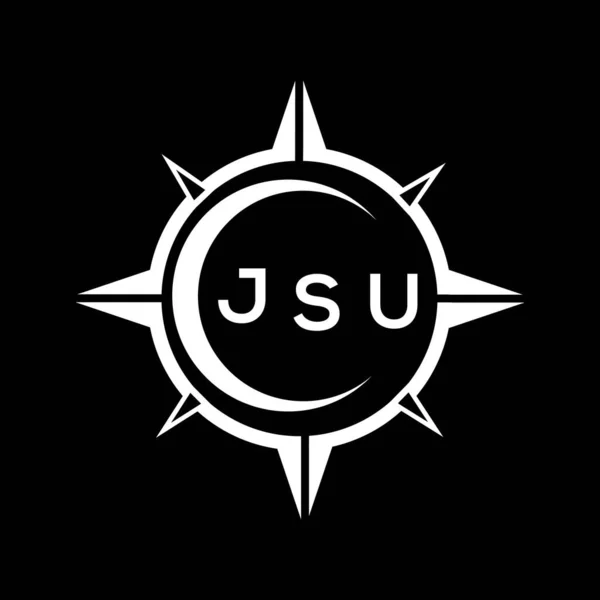 Diseño Logotipo Ajuste Círculo Tecnología Abstracta Jsu Sobre Fondo Negro — Archivo Imágenes Vectoriales