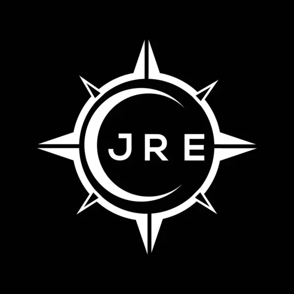 Stock vector JRE abstract technology circle setting logo design on black background. JRE creative initials letter logo.