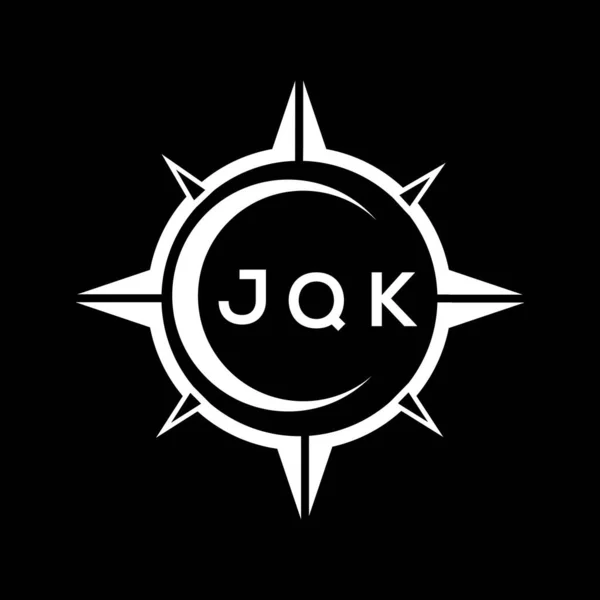 Diseño Logotipo Ajuste Círculo Tecnología Abstracta Jqk Sobre Fondo Negro — Archivo Imágenes Vectoriales