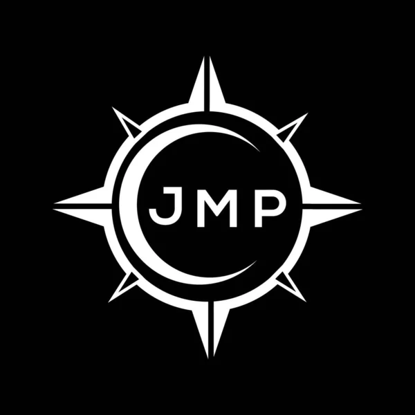 Diseño Logotipo Ajuste Círculo Tecnología Abstracta Jmp Sobre Fondo Negro — Vector de stock