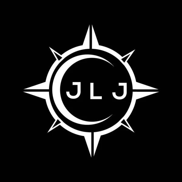 Технологический Круг Jlj Устанавливающий Дизайн Логотипа Черном Фоне Логотип Письма — стоковый вектор