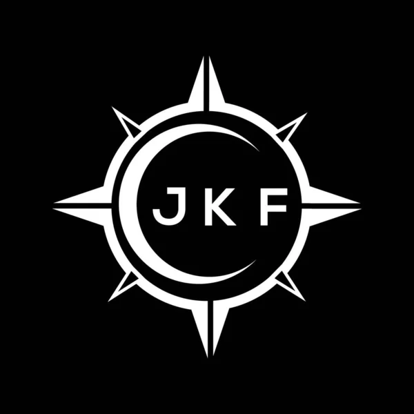 Jkf Soyut Teknoloji Çemberi Logo Tasarımını Siyah Arkaplan Üzerine Kuruyor — Stok Vektör