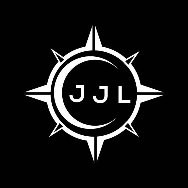 Diseño Logotipo Ajuste Círculo Tecnología Abstracta Jjl Sobre Fondo Negro — Vector de stock