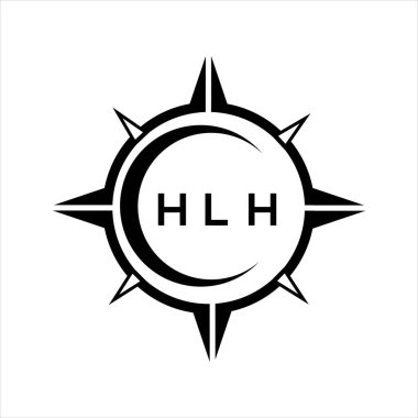 HLH soyut teknoloji çemberi logo tasarımını beyaz arka plana ayarlıyor. HLH yaratıcı harfler harfi logosu.