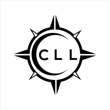 CLL soyut teknoloji çemberi beyaz arkaplan üzerine logo tasarımı ayarlıyor. CLL yaratıcı harfler harfi logosu.