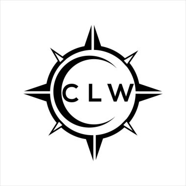 CLW soyut teknoloji çemberi beyaz arkaplan üzerine logo tasarımı ayarlıyor. CLW yaratıcı harflerin baş harfleri logosu.