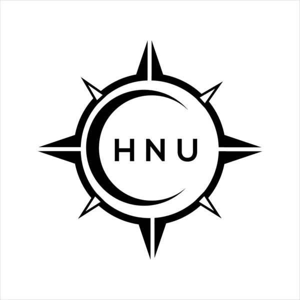 Hnu Abstract Technology Circle Setting Logo Design White Background Hnu — Stock Vector