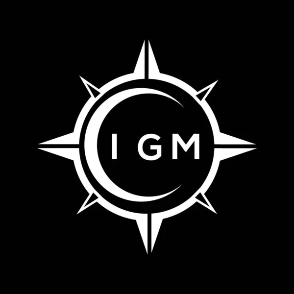 Igm Tecnología Abstracta Círculo Ajuste Logo Diseño Sobre Fondo Negro — Archivo Imágenes Vectoriales