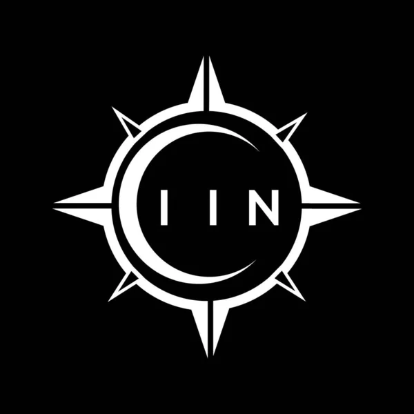 Iin Abstrakt Teknik Cirkel Inställning Logotyp Design Svart Bakgrund Iin — Stock vektor