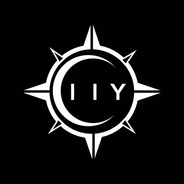 Iiy Abstrakt Teknik Cirkel Inställning Logotyp Design Svart Bakgrund Iiy — Stock vektor