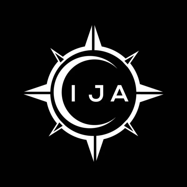 Ija Technologie Abstraite Cercle Réglage Logo Design Sur Fond Noir — Image vectorielle