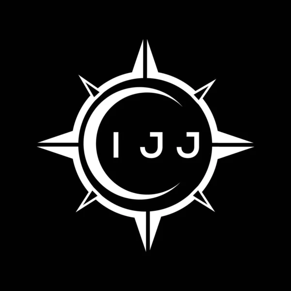 Design Logotipo Configuração Círculo Tecnologia Abstrata Ijj Fundo Preto Ijj — Vetor de Stock