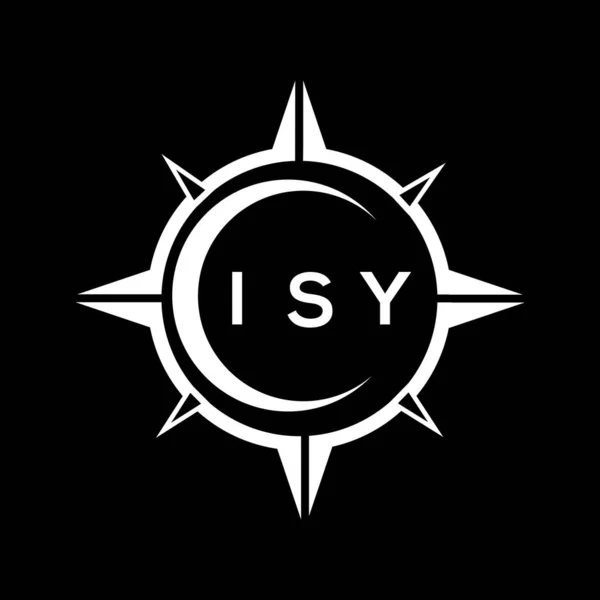 Isy Abstrakt Teknik Cirkel Inställning Logotyp Design Svart Bakgrund Isy — Stock vektor