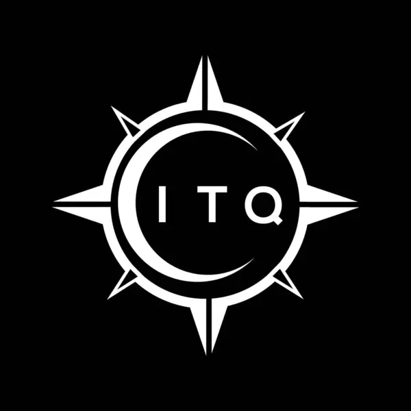 Itq Abstract Technologie Cirkel Instelling Logo Ontwerp Zwarte Achtergrond Itq — Stockvector