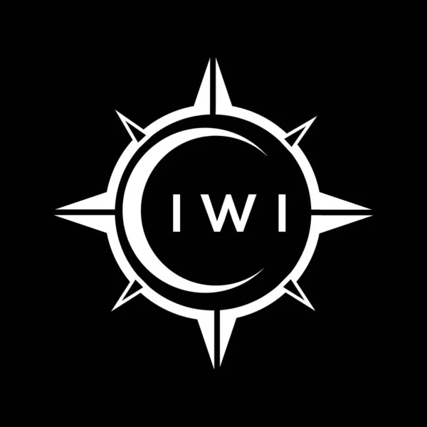 Iwi Abstrakt Teknik Cirkel Inställning Logotyp Design Svart Bakgrund Iwi — Stock vektor