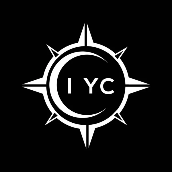 Design Logotipo Configuração Círculo Tecnologia Abstrata Iyc Fundo Preto Iyc —  Vetores de Stock
