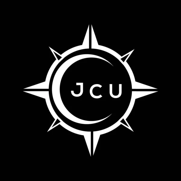 Jcu抽象技术圈在黑色背景上设置标识设计 Jcu创意首字母标识 — 图库矢量图片