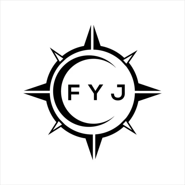 Fyj Abstrato Tecnologia Círculo Configuração Logotipo Design Fundo Branco Fyj —  Vetores de Stock