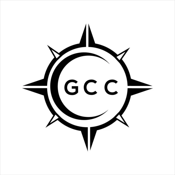 Gcc Αφηρημένη Τεχνολογία Κύκλος Ρύθμιση Λογότυπο Σχεδιασμό Λευκό Φόντο Λογότυπο — Διανυσματικό Αρχείο