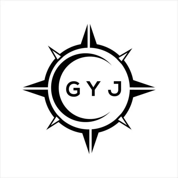 Gyj Tecnologia Astratta Cerchio Impostazione Logo Design Sfondo Bianco Logo — Vettoriale Stock