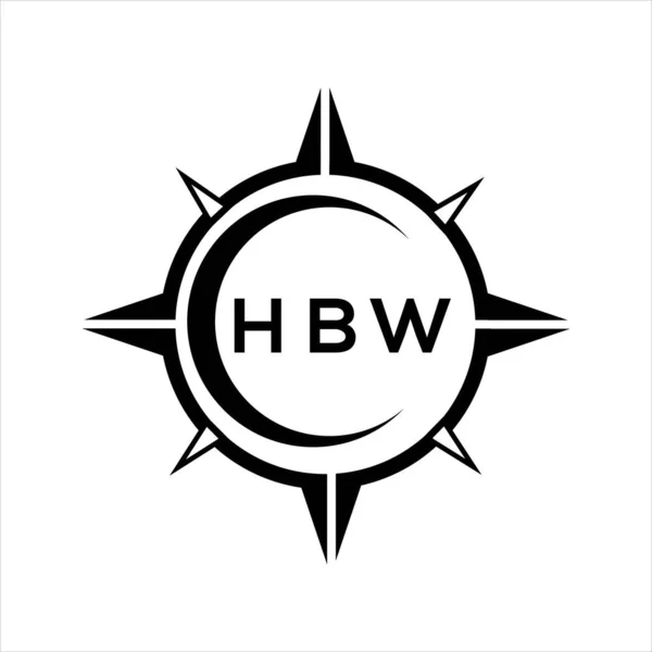 Hbw Abstraktní Technologie Kruh Nastavení Designu Loga Bílém Pozadí Logo — Stockový vektor