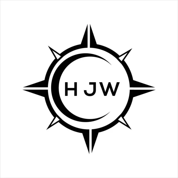 Hjw Abstrakte Technologie Kreis Einstellung Logo Design Auf Weißem Hintergrund — Stockvektor