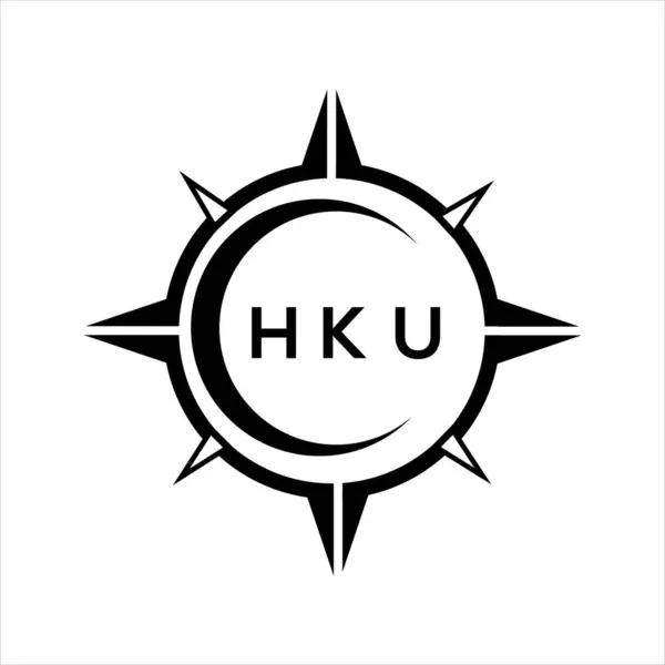 Hku Abstrato Tecnologia Círculo Configuração Logotipo Design Fundo Branco Hku — Vetor de Stock