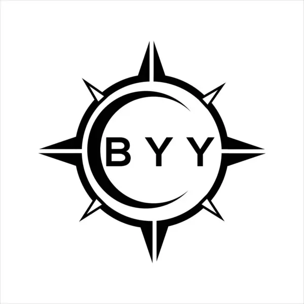 Byy Abstrato Tecnologia Círculo Configuração Logotipo Design Fundo Branco Byy —  Vetores de Stock