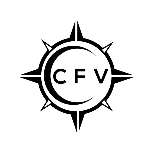 Cfv抽象技术圈设置白底标识设计 Cfv创意首字母标识 — 图库矢量图片