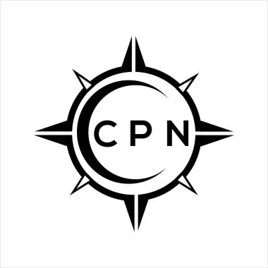CPN soyut teknoloji çemberi logo tasarımını beyaz arka plana ayarlıyor. CPN yaratıcı harflerin baş harfleri logosu.