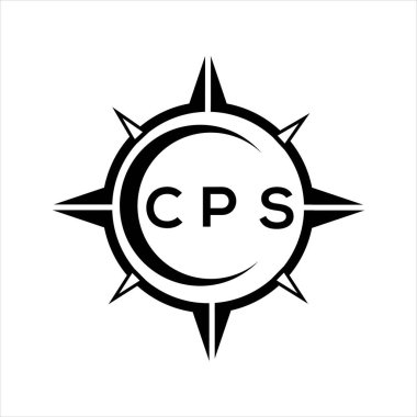 CPS soyut teknoloji çemberi beyaz arkaplan üzerine logo tasarımı ayarlıyor. CPS yaratıcı harf logosu.