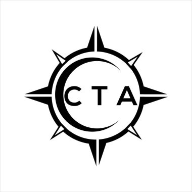 CTA soyut teknoloji çemberi logo tasarımını beyaz arka plana ayarlıyor. CTA yaratıcı harfler harfi logosu.