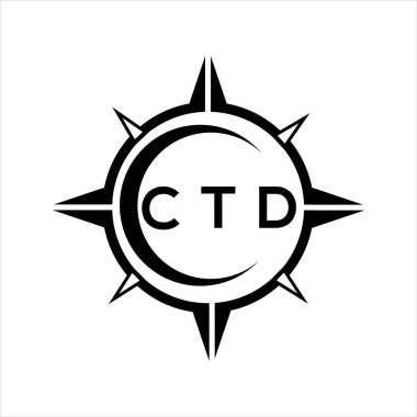 CTD soyut teknoloji çemberi logo tasarımını beyaz arka plana ayarlıyor. CTD yaratıcı baş harfler harfi logosu.