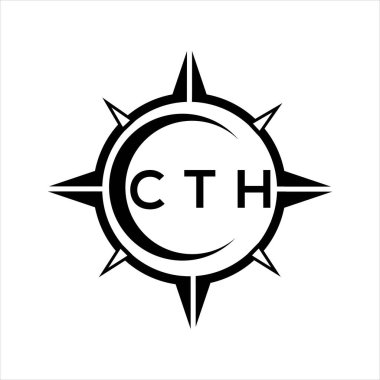 CTH soyut teknoloji çemberi logo tasarımını beyaz arka plana ayarlıyor. CTH yaratıcı harfler harfi logosu.