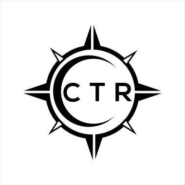 CTR soyut teknoloji çemberi beyaz arka planda logo tasarımı ayarlıyor. CTR yaratıcı harf logosu.