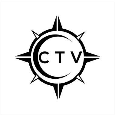 CTV soyut teknoloji çemberi beyaz arka planda logo tasarımı ayarlıyor. CTV yaratıcı harf harfleri logosu.
