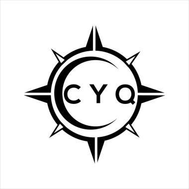 CYQ soyut teknoloji çemberi logo tasarımını beyaz arka plana ayarlıyor. CYQ yaratıcı harflerin baş harfleri..